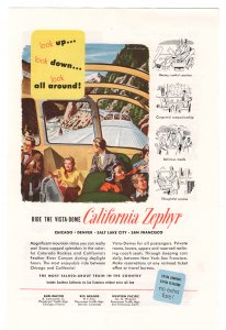California Zephyr - Western Pacific Railway - Vintage Ad 1960's