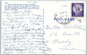 c1950s Death Valley CA Devil's Cornfield Desert Landscape Chrome Postcard