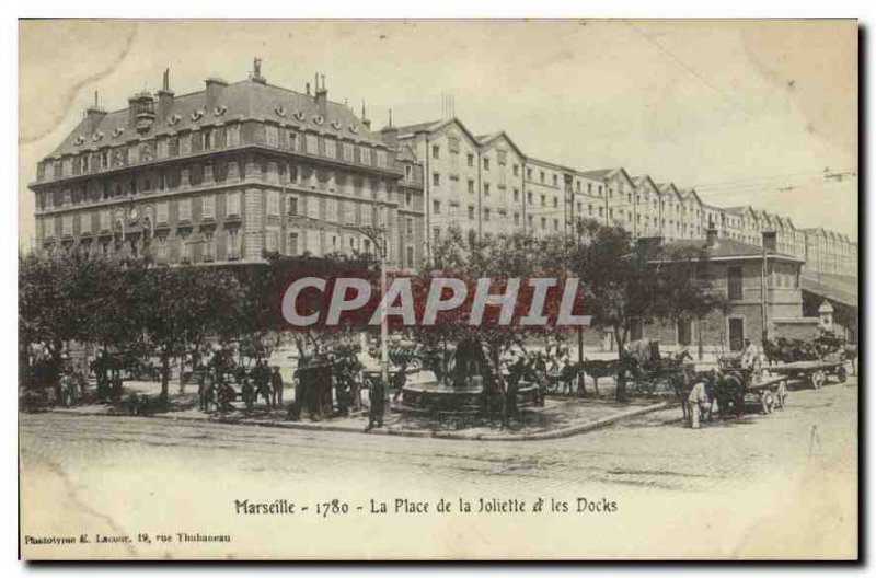 Old Postcard Marseille Place de la Joliette Docks