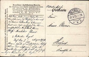German Airplanes Bombing Biplanes WWI Mailed From Detmold c1915 Postcard
