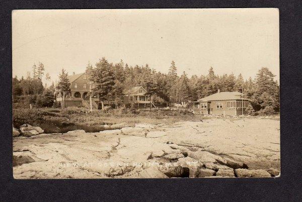 ME Camps Cottages OCEAN POINT MAINE Real Photo Postcard RPPC  1935 PC