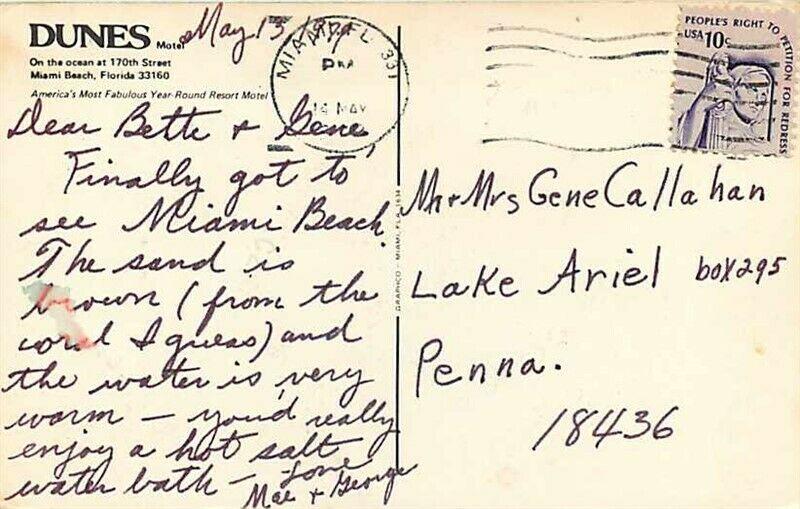 FL, Miami Beach, Florida, Dunes Motel, Graphco