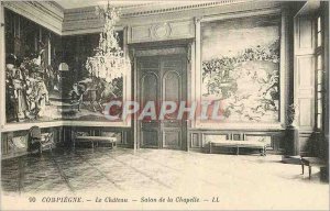Old Postcard Compiegne The castle Chapel Lounge