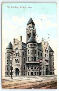 1908 WICHITA KANSAS KS CITY BUILDING EARLY POSTCARD P1796