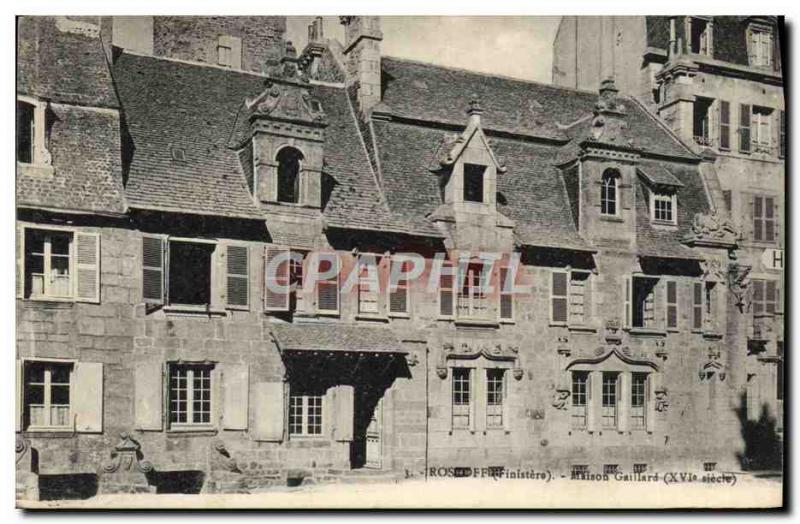 Old Postcard Roscoff House Gaillard