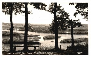 Vintage Postcard 1920's The Mississippi From McGregor Heights Lake Nature RPPC