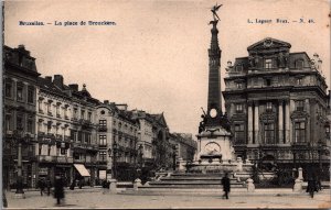 Belgium Brussels, Bruxelles La Place de Brouckere Vintage Postcard C136