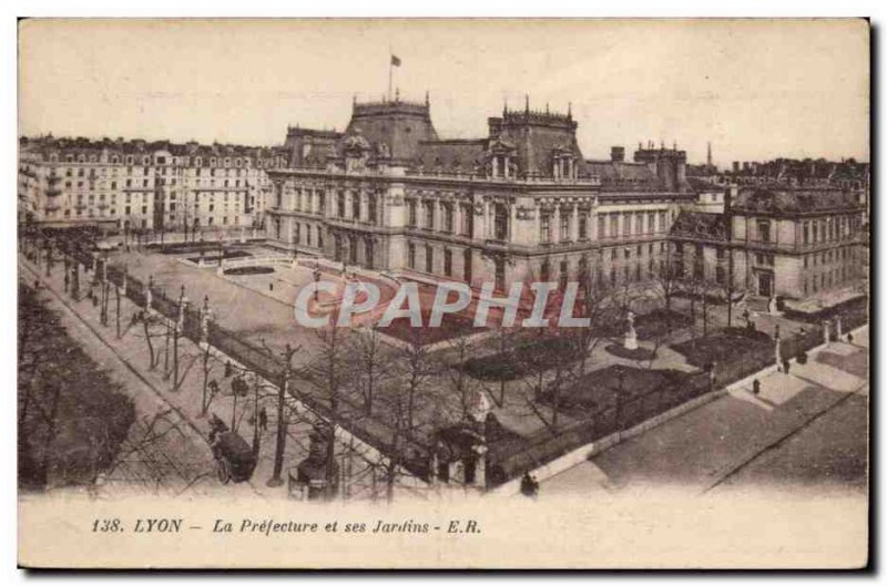 Lyon - The Prefecture and Gardens - Old Postcard