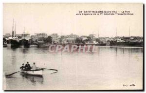 Old Postcard Saint Nazaire port to the & # 39agence company Generale Transatl...