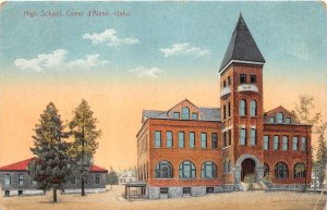 J40/ Coeur D'Alene Idaho Postcard c1910 High School Building  211