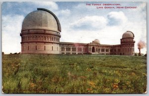Vtg Williams Bay Wisconsin Yerkes Observatory Lake Geneva Near Chicago Postcard
