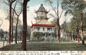CHICAGO, IL Illinois  PAGODA at MINERAL SPRING~Garfield Park  1907 Postcard