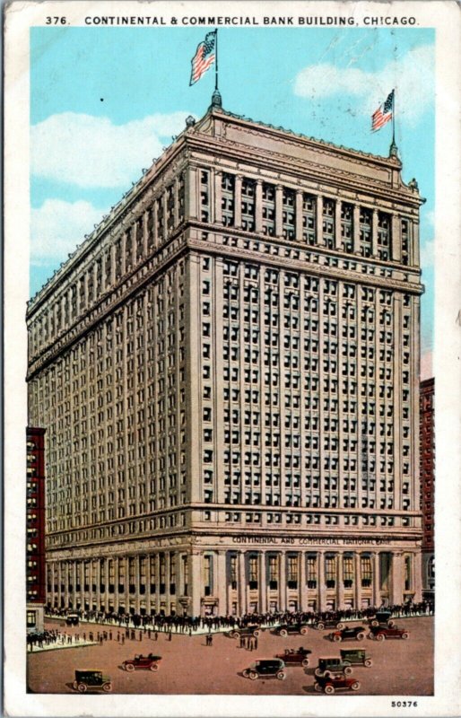 Postcard IL Chicago - Continental & Commerical Bank Building