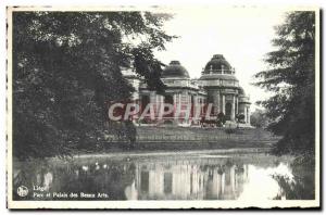 Old Postcard Liege Park and Palace of Fine Arts