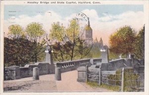 Connecticut Hartford Hoadley Bridge And State Capitol 1923