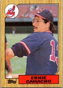1987 Topps Baseball Card Ernie Camacho Cleveland Indians sk3047