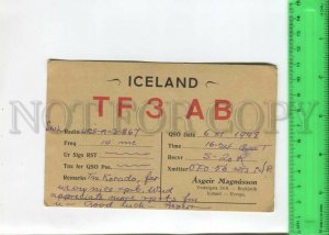 467007 1948 year Iceland radio QSL card to USSR