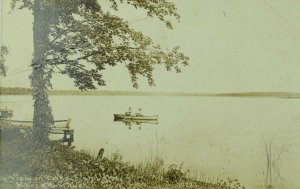 C.1920's RPPC Fish Lake, Marcellus, Mich. Vintage Postcard F27