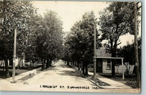 c1908 Summitville Indiana Postcard E. Walnut Photo Real Rppc Street  