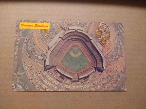 1960's Dodger Stadium, Los Angeles, California Aerial View Chrome Postcard