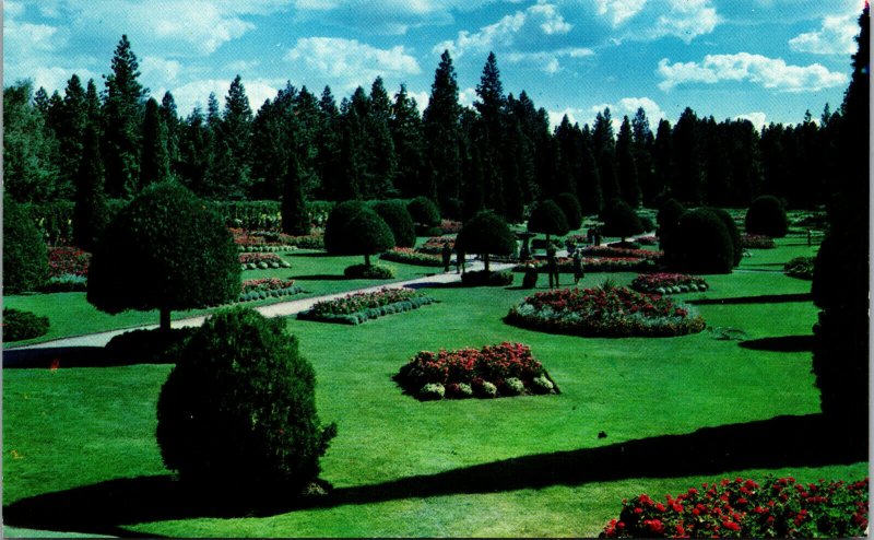 Vtg Duncan Gardens Manito Park Spokane Washington WA Unused Postcard