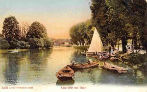 Boats Aare Ufer River Thun Switzerland 1907c postcard