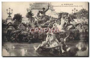 Old Postcard The Girondins Bordeaux Monument North Group