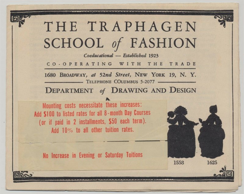 1940s Traphagen School Of Design Department Drawing Design Program New York 