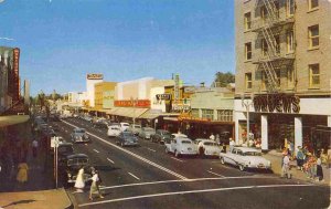 Street Scene Cars Downtown Woolworth Thrifty Drug Modesto California postcard