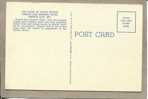   Postcard IN French Lick Springs Hotel Home of Pluto Water 2572N