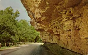 MO - Noel. Overhanging Bluffs on The Prize Drive of the Ozarks along the El...