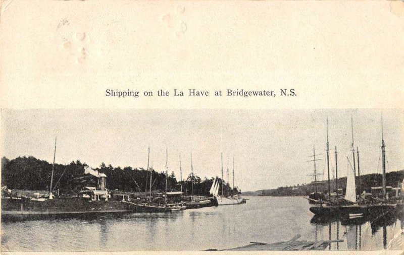 Bridgewater N. S. Canada shipping on the La Have linen antique pc ZD549843