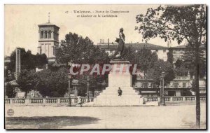 Old Postcard Valencia Statue Championnet and bell tower of the cathedral