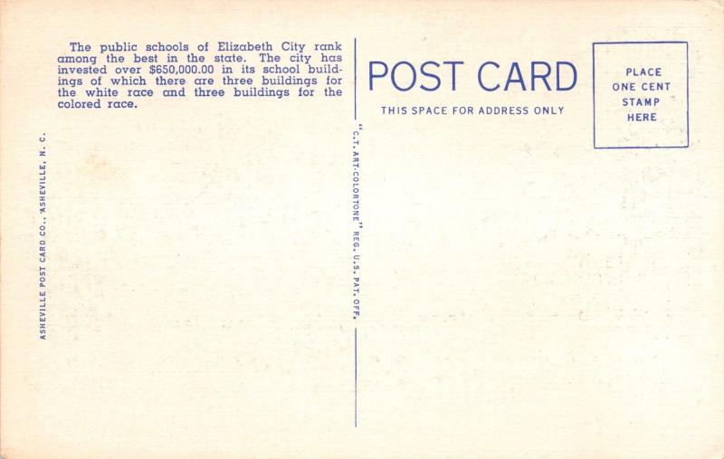 ELIZABETH CITY NORTH CAROLINA POSTCARD c1940S