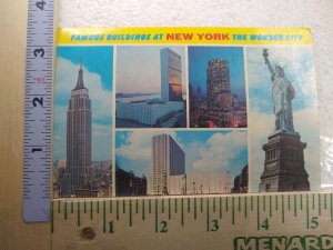 Postcard Famous Buildings At New York The Wonder City, New York City, New York