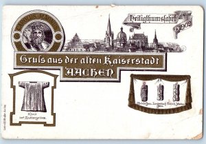 Germany Postcard Greetings from the Old Imperial City of Aachen c1905 Antique