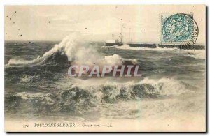 Old Postcard Boulogne sur Mer Heavy seas