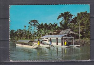 PAPUA, NEW GUINEA, ANGORAM HOTEL, SEPIK HOUSEBOAT, c1970 ppc., used