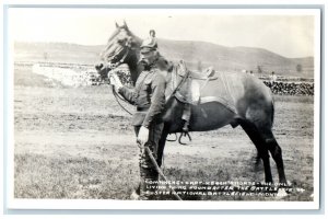 Capt Keogh's Horse Custer National Battlefield Montana MT RPPC Photo Postcard