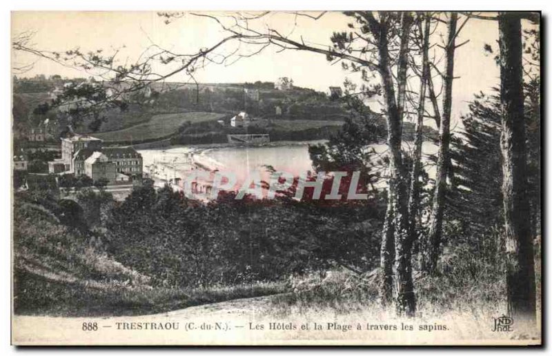 Old Postcard Trestraou La Hotels and Beach Travers was the firs
