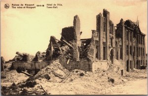 Military World War 1 Ruins de Nieuwport Hotel de Ville Nieuwpoort Postcard C052