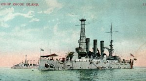 USS Rhode Island Battleship Postcard