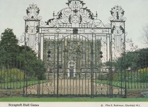 Scraptoft Hall Gates Leicester Magnificent Entrance Postcard