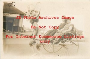 Native Ethnic Culture Costume, RPPC, Durban South Africa Tourists in Ricksaw