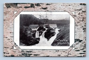 Twin Falls Bellows Falls Vermont VT 1907 Faux Birch Frame DB Postcard P14