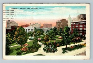 New Orleans Louisiana, LAFAYETTE SQUARE Vintage c1932 Postcard