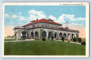 Marion Indiana Postcard Country Club Building Scenic View Exterior 1925 Vintage