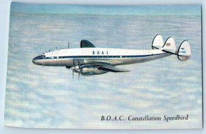 Airplane Postcard B O A C Constellation Speedbird 1952 Unposted Vintage