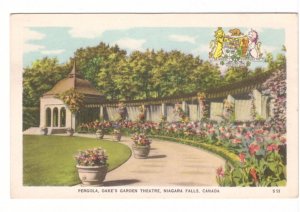 Pergola, Oakes Garden Theatre, Niagara Falls Ontario, Vintage FH Leslie Postcard