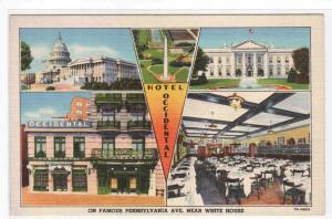 Hotel Occidental Multi View Washington DC linen postcard